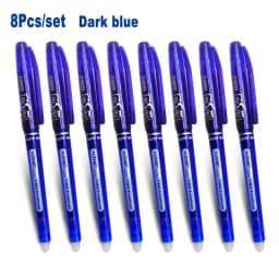 0.7mm 0.5mm Bullet Tip Erasable Gel Pen Set Refill Rods Blue Black Color Ink Cartridge Office School Writing Drawing Stationery