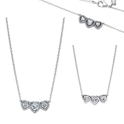 S925 Silver Clover Flower Heart Star Bow Emerald Floral AdjustableTennis Bracelet Pendant Necklace Inlaid Gem Fashion Jewelry