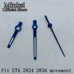 Miuksi silver rose gold blue watch hands green luminous hands fit NH35 NH36 3135 ETA2824 2836 Miyota8215 DG2813 3804 movement