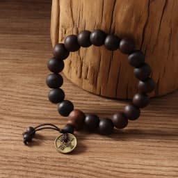 1Pc Wood Bead New Buddha Bracelet Buddhist Bangle Prayer Beads Copper Coin Women Men Lucky Religion Bracelets Charm Jewelry