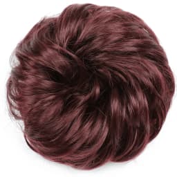 Azqueen Synthetic Messy Bun Chignon Donut Gary Brown Color Hair Bun Pad Elastic Hair Rope Rubber Band Hair Extensions