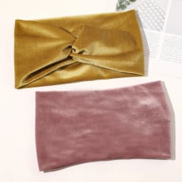 Fashion Solid Color Gold Velvet Cross Stretch Fabric Women Girl Headband Headpiece Turban Bandage Hair Accessories Headwear