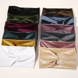Fashion Solid Color Gold Velvet Cross Stretch Fabric Women Girl Headband Headpiece Turban Bandage Hair Accessories Headwear
