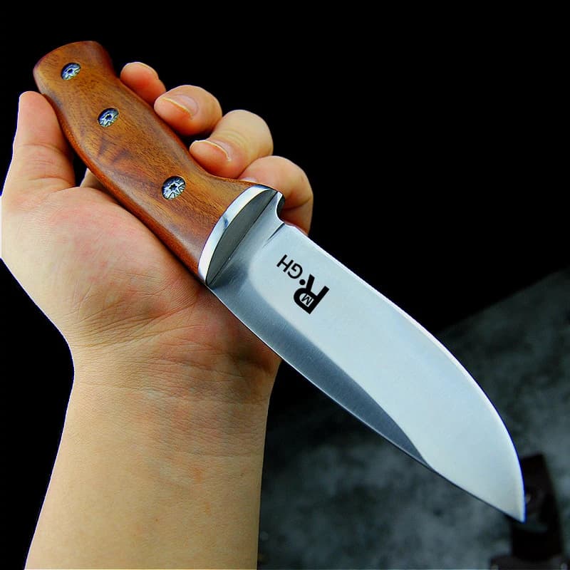Japanese mirror-polished high-gloss 9CR18Mov knife - a practical outdoor self-defense blade for camping