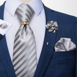 8cm Men Tie White Solid Necktie Men's Formal Wedding Party Ties Cufflinks Hanky Flower Brooch Set Men Gift Corbatas DiBanGu