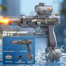 Children Energy Gathering Ring Electric Water Gun Led Emitting Automatic Continuous Water Squirt Gun Summer Outdoor Toy for Kids