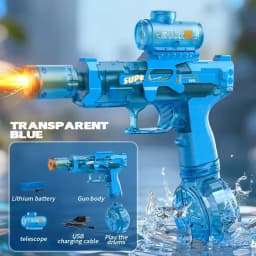Children Energy Gathering Ring Electric Water Gun Led Emitting Automatic Continuous Water Squirt Gun Summer Outdoor Toy for Kids