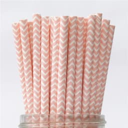25pcs Metallic Gold heart star Foil Stripe Paper Straws Silver chevron Wedding Party Decor
