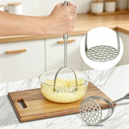 Stainless Steel Potato Masher Manual Fruit Vegetable Mud Press Food Crusher for Baby Complementary Food Kitchen Gadget