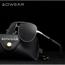 AOWEAR Aviation Polarized Sunglasses Men Aluminum Driving Mirror Sun Glasses Male Brand Designer Retro Eyewear Accessories gafas