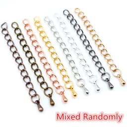 20pcs/lot 50mm/70mm 5*4mm Tone Extended Extension Tail Chain Necklace Tail Chain Connector Findings For Bracelet Base Tray