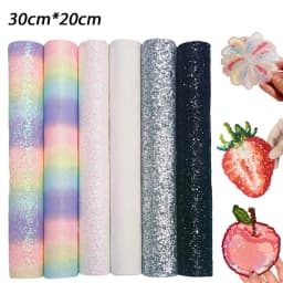 6-piece Bead Art Kit: Rainbow Glitter Fabric, Iron-On Beads, Baking Paper and Iron-On Fabric A Stylish Craft Kit Handcrafted Toy