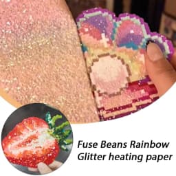 6-piece Bead Art Kit: Rainbow Glitter Fabric, Iron-On Beads, Baking Paper and Iron-On Fabric A Stylish Craft Kit Handcrafted Toy