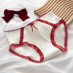 New Women's Cotton Underwear Lovely Girl Comfort Briefs Fashion Bow Breathable Panties Mid Waist Seamless Underpants Lingerie