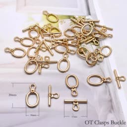 10set Gold color OT Clasps Connectors Charms for Jewelry Making Bracelet Necklace End Buckle Accessories Chain Link Buckle
