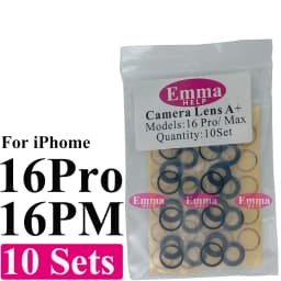EmmaHelp 10set Back Camera Glass for iPhone 15 14 13 12 16 17 Pro Max Rear Camera Lens Cover Replacement Sticker A+