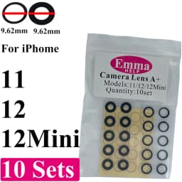 EmmaHelp 10set Back Camera Glass for iPhone 15 14 13 12 16 17 Pro Max Rear Camera Lens Cover Replacement Sticker A+
