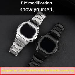 DW5600 metal case+strap for Casio G-SHOCK DW-5600 GW-M5610 GW-B5600 personalized modification DIY set watch parts accessories