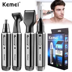 4 in 1 Trimmer for Men Electric Nose and Ear Trimmer Rechargeable Trimmer for Hair Beard Nose and Ear Cleaner Grooming Set