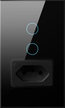 AVATTO Tuya WiFi Smart Light Switch with Socket,Brazil Stand 16A Touch Button Wall Switch,Work for Alexa Google Home