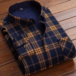 2025 Men's Winter Warm Long Sleeve Plaid Shirts Flannel Fur Lined Thick Formal Shirts Fleece Casual Shirt for Men Dress Shirts