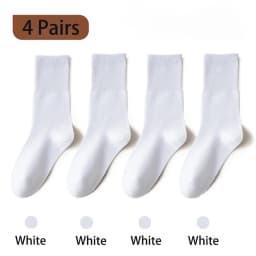 4 Pairs Women Socks Loose Socks Autumn Winter Japanese Style Ins Boneless Flat Seam Comfortable Mid Tube Cotton Socks Harajuku