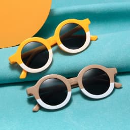 New Children's Sunglasses Korean Edition Girls' Round Frame Sunglasses Personalized Baby Sunscreen Sunglasses Fashion Versatile