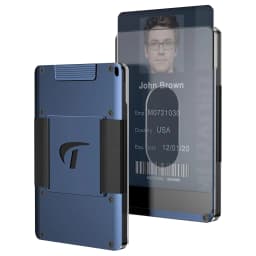 Minimalist Wallet For Men Aluminum Slim Stretchable Belt Draw-Out Metal Wallet Holds UP 15 Cards with Cash Strap Card Holde