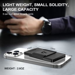 Minimalist Wallet For Men Aluminum Slim Stretchable Belt Draw-Out Metal Wallet Holds UP 15 Cards with Cash Strap Card Holde