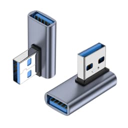 NNBILI 90 Degree USB 3.1 Adapter 1-2 Pack Left Angle USB A Male to Female Converter Extender for PC Laptop USBA Charger and More
