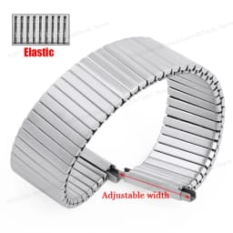 Metal Elastic Watch Band Stretch Expansion Stainless Steel Watch Strap 16-22mm Width Adjustment Brushed Belt Men Women Bracelet