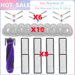 Fit For 나르월 Narwal Freo X Ultra / Narwal Freo X Ultra 2.0 Vacuum Parts Main Roller Side Brush Cover HEPA Filter Mop Cloth