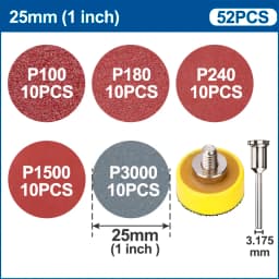 XCAN Sanding Disc 1/2/3inch Round Abrasive Dry Sandpaper with Back-up Pad For Polishing Cleaner Tools Sanding Paper