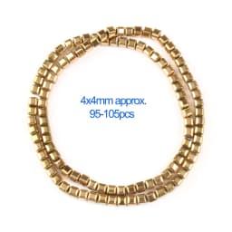 AAA+ Color Retention Gold-Plated Hematite Beads Natural Stone Round Cube Spacer Loose Beads for jewelry Making DIY Bracelet 15''