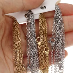 10Pcs/lot 50cm Stainless Steel Link Chains Necklaces Cuban Cross Chains Accessories for DIY Gifts Jewelry Making Bulk Wholesale