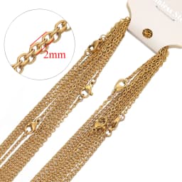10Pcs/lot 50cm Stainless Steel Link Chains Necklaces Cuban Cross Chains Accessories for DIY Gifts Jewelry Making Bulk Wholesale