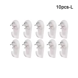 10Pcs Wall Decoration Installation Seamless Hooks Nail Kitchen Living Room Bedroom Home Daily Hanging Wall Invisible Hook White
