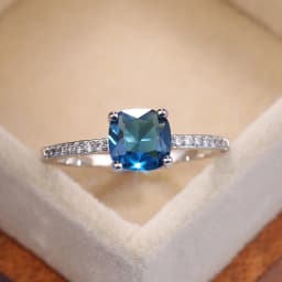 Huitan Square Blue Series Stone Women Rings Simple Minimalist Pinky Accessories Ring Band Elegant Engagement Jewelry Rings