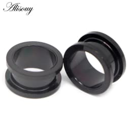 New 2pcs Colorful Anodized Stainless Steel Screw Fit Ear Flesh Tunnel Earring Plug Expander Body Jewelry Piercing Earlet Gauges