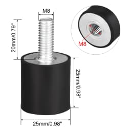 2pcs M4 M5 M6 M8 Male To Female Thread Rubber Shock Absorber Crash Pad Damper Anti Vibration Isolation Mount for Welding Machine