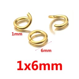 100pcs Pvd Gold Plated Stainless Steel Open Jump Rings Direct 4/5/6mm Split Rings Connectors for DIY Ewelry Findings Making