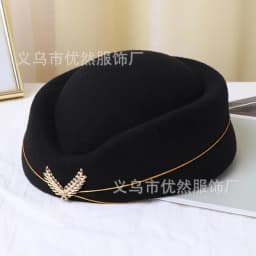 Stewardess Hat Lady Cap Beret Hat Front Desk Ceremonial Hat Snare Drum B British Stage Performance Hat