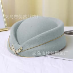 Stewardess Hat Lady Cap Beret Hat Front Desk Ceremonial Hat Snare Drum B British Stage Performance Hat