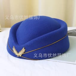 Stewardess Hat Lady Cap Beret Hat Front Desk Ceremonial Hat Snare Drum B British Stage Performance Hat