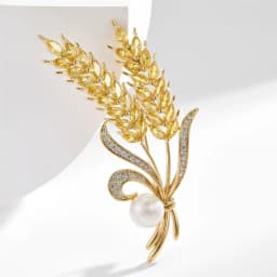 Luxury Rhinestone Wheat Ear Brooch Collar Pins for Suit Shining Women Men's Party Brooches Jewelry