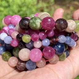 Natural Rubys Chalcedony Jades Stone Beads Faceted Round Loose Spacer For Jewelry Making DIY Bracelet Handmade 4/6/8/10/12mm