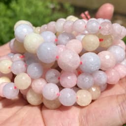 Natural Rubys Chalcedony Jades Stone Beads Faceted Round Loose Spacer For Jewelry Making DIY Bracelet Handmade 4/6/8/10/12mm
