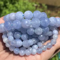 Natural Rubys Chalcedony Jades Stone Beads Faceted Round Loose Spacer For Jewelry Making DIY Bracelet Handmade 4/6/8/10/12mm
