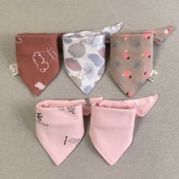5pcs/lot Baby Bibs Triangle Double Cotton Bibs Cartoon Print Saliva Towel Baby Boys Girls Feeding Apron Cotton Bandana Bibs