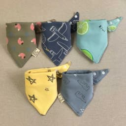5pcs/lot Baby Bibs Triangle Double Cotton Bibs Cartoon Print Saliva Towel Baby Boys Girls Feeding Apron Cotton Bandana Bibs